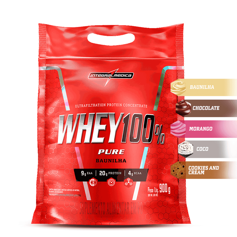 WHEY 100% REFIL 907G POUCH INTEGRALMEDICA