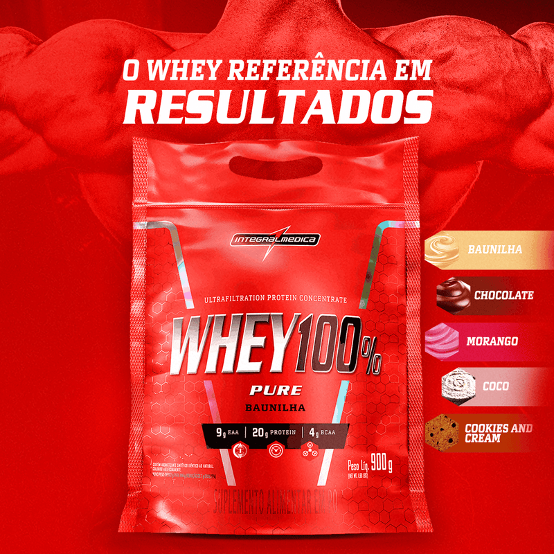 WHEY 100% REFIL 907G POUCH INTEGRALMEDICA