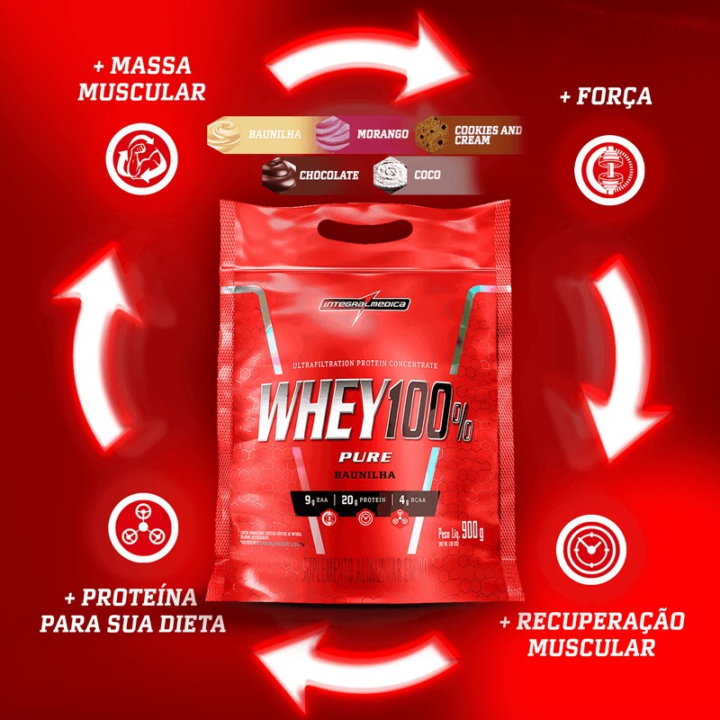 WHEY 100% REFIL 907G POUCH INTEGRALMEDICA