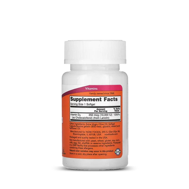 Vitamina D-3 10,000 UI 120 Caps Now Sports