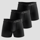Kit 3 Cuecas Boxer Cotton Preta - Alpha Co