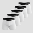 Kit 5 Cuecas Boxer Cotton Branca - Alpha Co