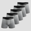 Kit 5 Cuecas Boxer Cotton Mescla Cinza - Alpha Co