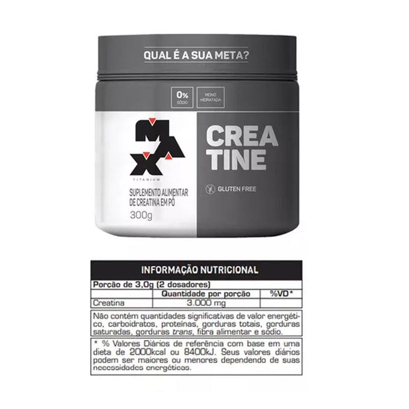 Combo Whey 900g Chocolate + Creatina 300g Max Titanium