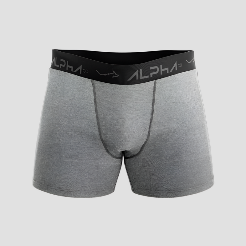 Kit 5 Cuecas Boxer Cotton Mescla Cinza - Alpha Co