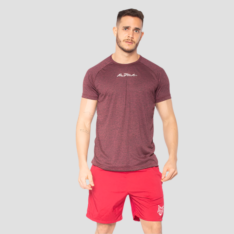 Camiseta Dry Fit  New Fluid Mescla Vinho