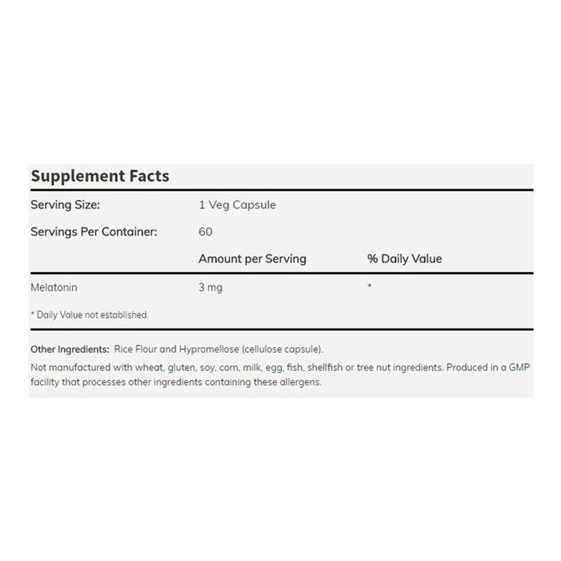 Melatonina 3mg 60 Caps Now Sports