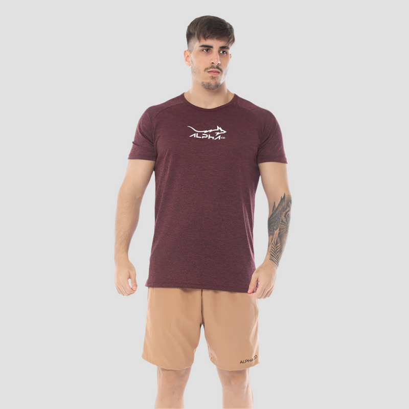 Camiseta Dry Fit Fluid Move Mescla Vinho