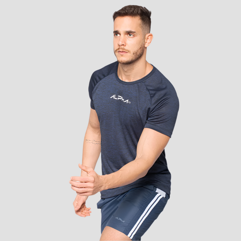 Camiseta Dry Fit  New Fluid Mescla Marinho