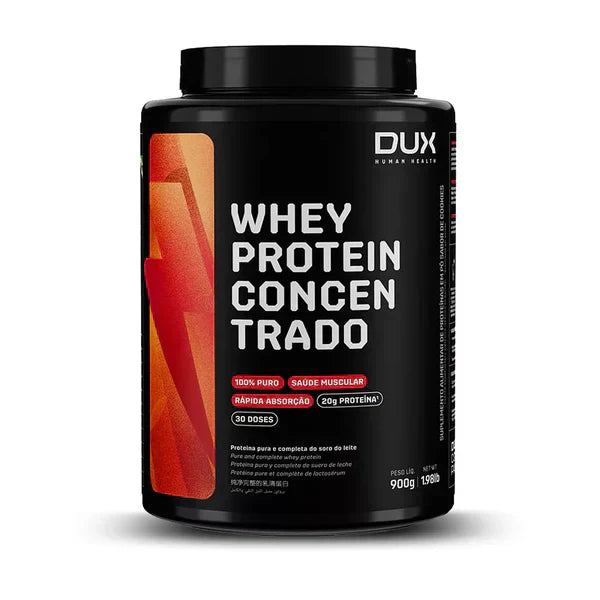 Combo Whey Protein Concentrado Chocolate 900g Dux Nutrition + Creatina 300g + (Coqueteleira de Brinde)
