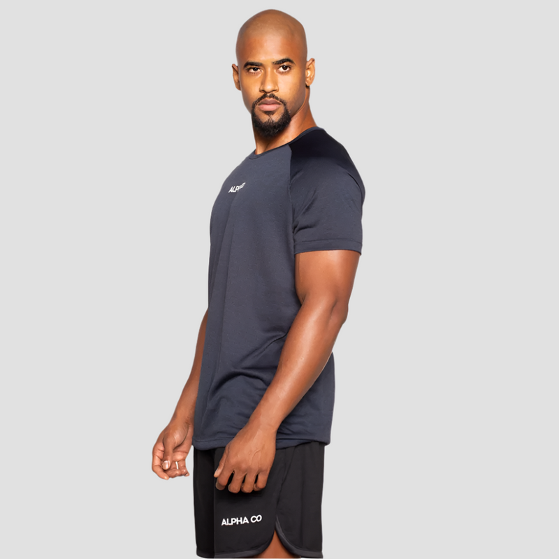 Camiseta Dry Fit Essential Mescla Marinho