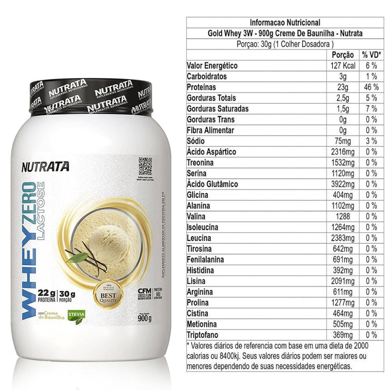 100% Pure Whey Zero Lactose 900g Nutrata