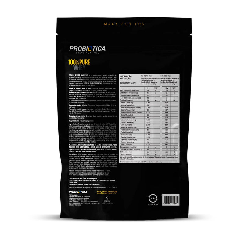 Whey 100% 900G Refil Probiótica