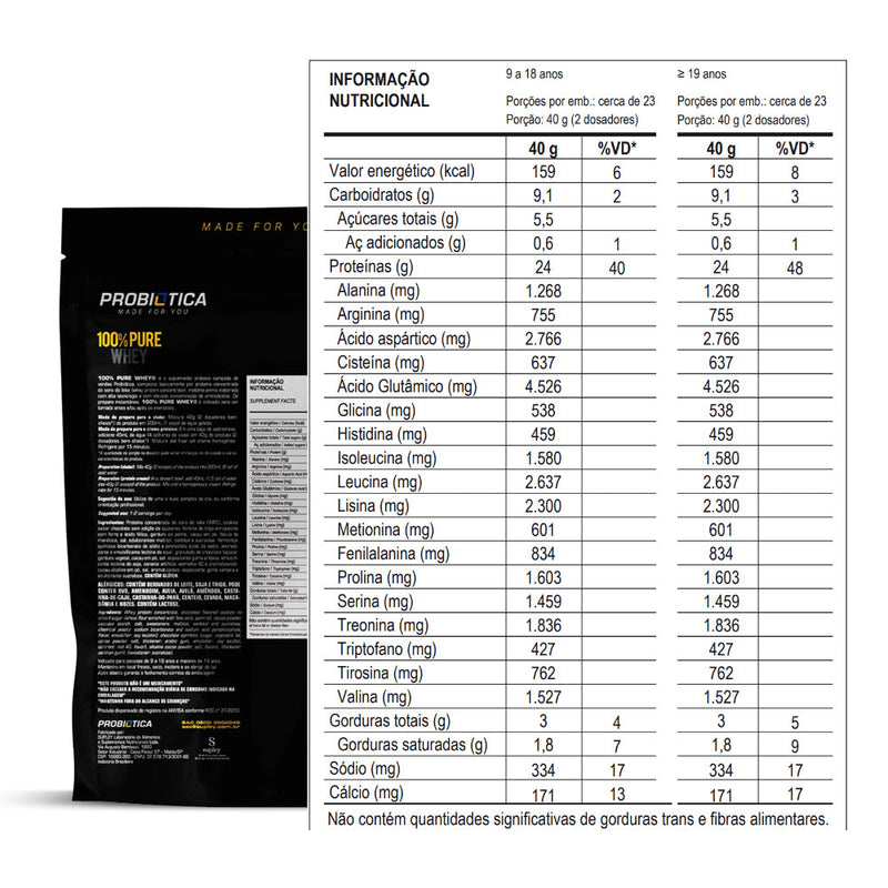 Whey 100% 900G Refil Probiótica