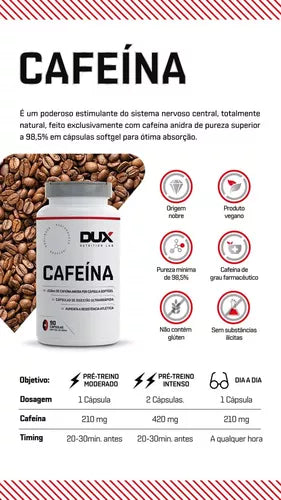 Cafeína 210mg 90 Caps Dux Nutrition