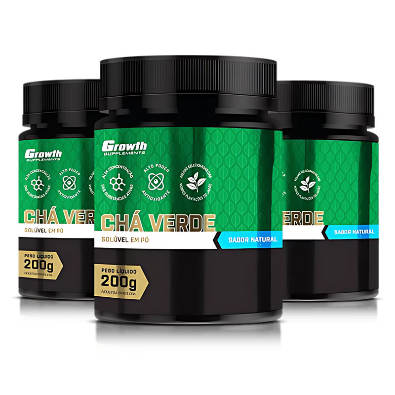 CHÁ VERDE EM PÓ 200G INSTANTÂNEO (SABOR NATURAL) - GROWTH SUPPLEMENTS