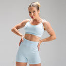 Top Alça Mescla Azul Claro Seamless Alpha Co