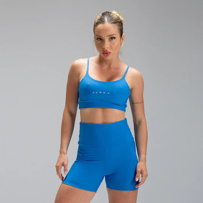 Conjunto Basic Feminino Top e Short - New Horizon Azul Mar