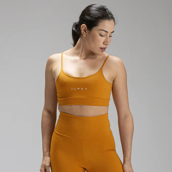 Conjunto Basic Feminino Top e Calça - New Horizon Amarelo Mostarda