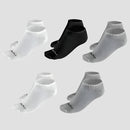 Kit 5 Meias Unissex Cano Curto Alpha Co Cor:Branco/Cinza/Preto