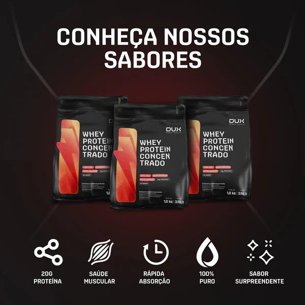 Combo Whey Protein Concentrado Cookies 1800kg Dux Nutrition + Creatina 300g + (Coqueteleira de Brinde)