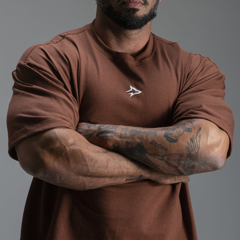Camiseta Oversized Power Marrom