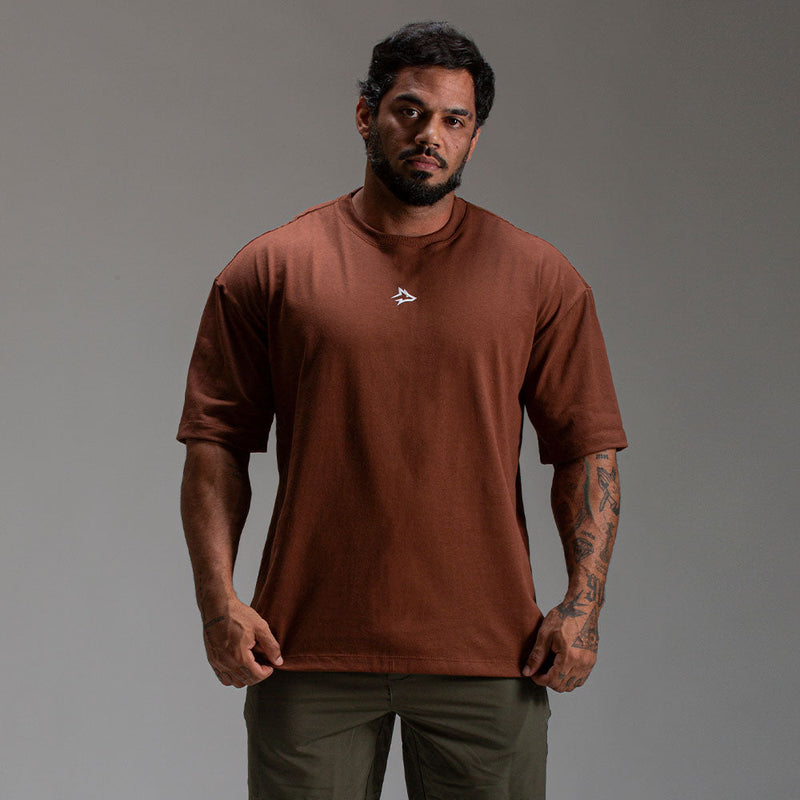 Camiseta Oversized Power Marrom