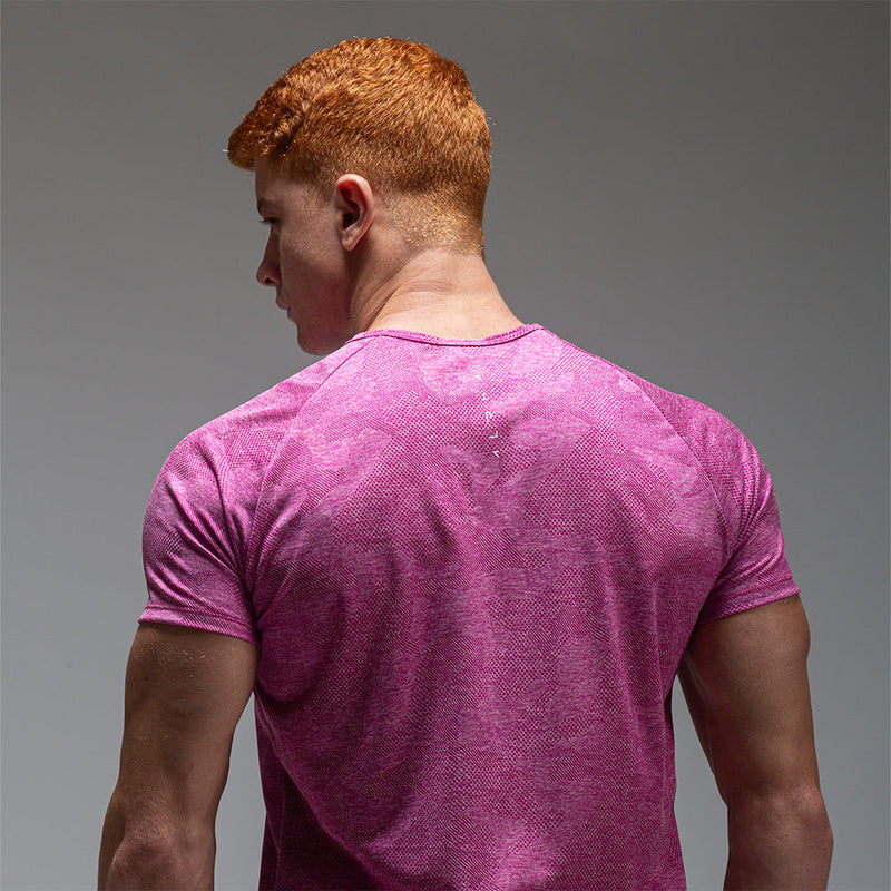 Camiseta Dry Fit Camuflada New Tenacity Rosa Coral
