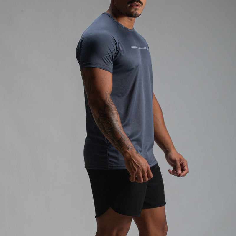 Camiseta Dry Fit Parallel Line Cinza Sombra