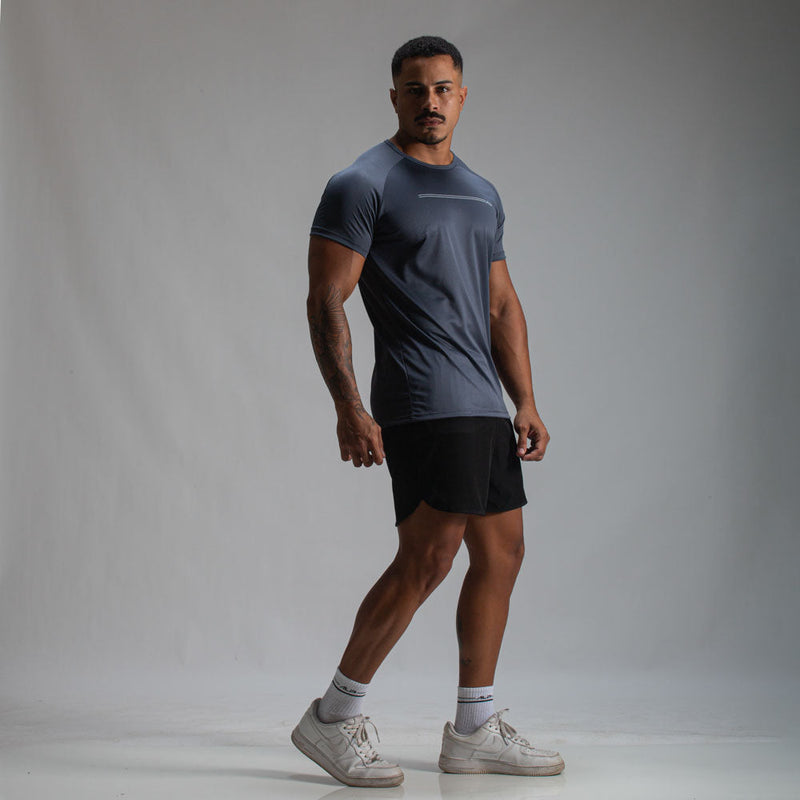 Camiseta Dry Fit Parallel Line Cinza Sombra