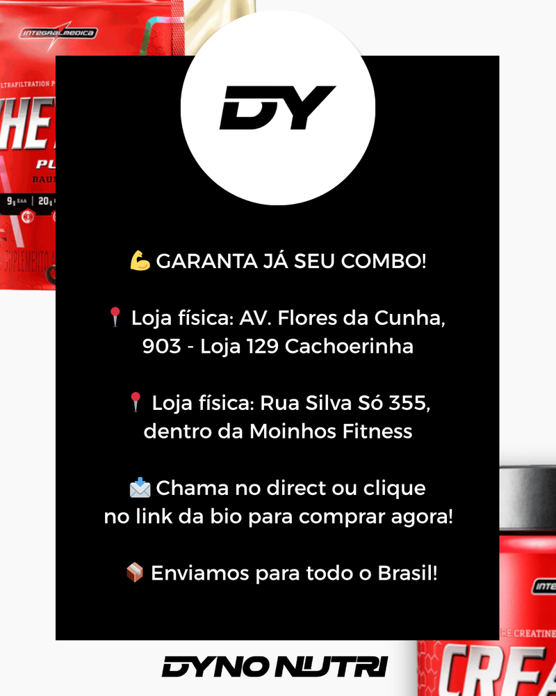 Combo Whey 100% 900g + Creatina 300g + Coq 800 ml Integralmedica