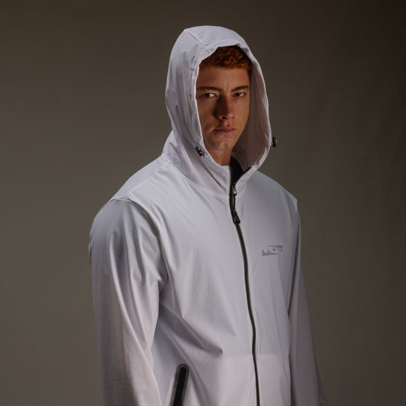 Corta Vento Com Capuz Aspect Branco