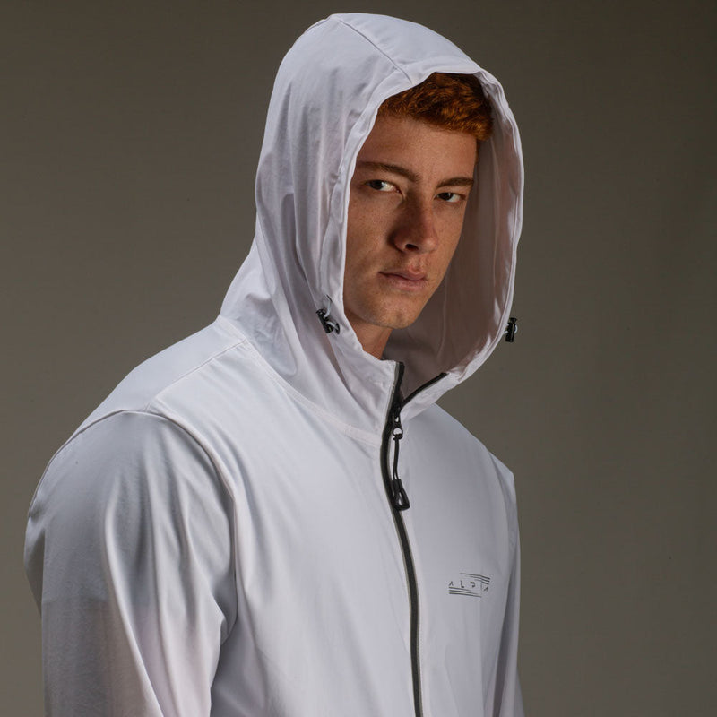 Corta Vento Com Capuz Aspect Branco