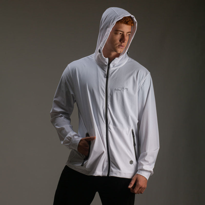 Corta Vento Com Capuz Aspect Branco