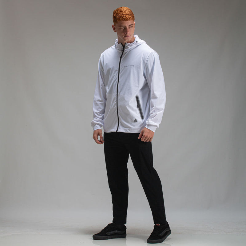 Corta Vento Com Capuz Aspect Branco