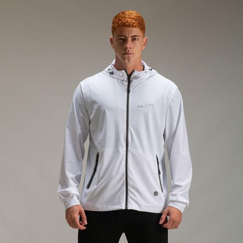 Corta Vento Com Capuz Aspect Branco