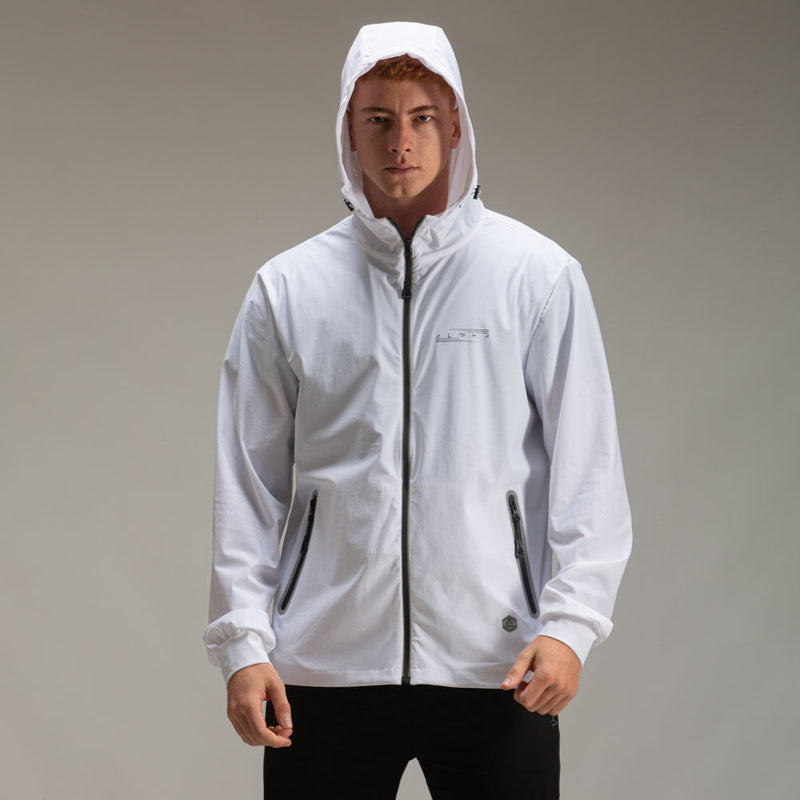 Corta Vento Com Capuz Aspect Branco