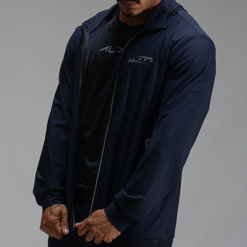 Corta Vento Com Capuz Aspect Azul Marinho