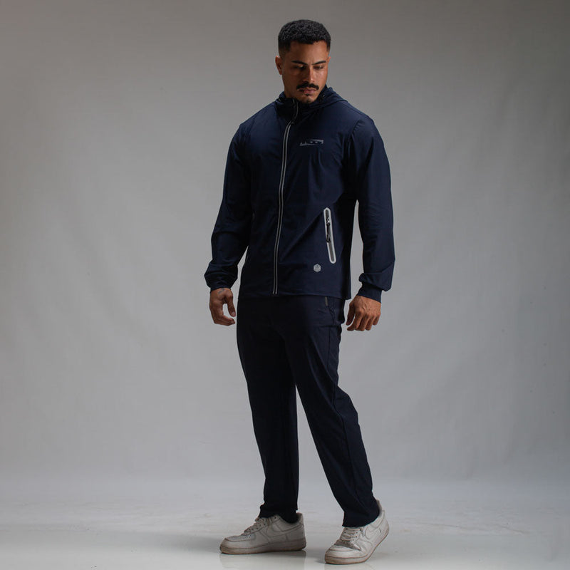 Corta Vento Com Capuz Aspect Azul Marinho