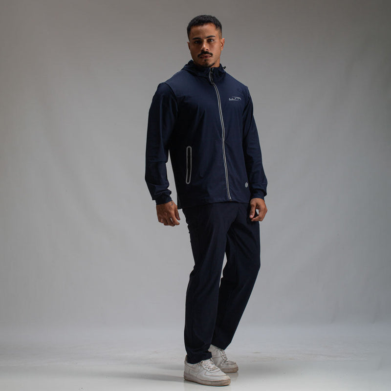 Corta Vento Com Capuz Aspect Azul Marinho