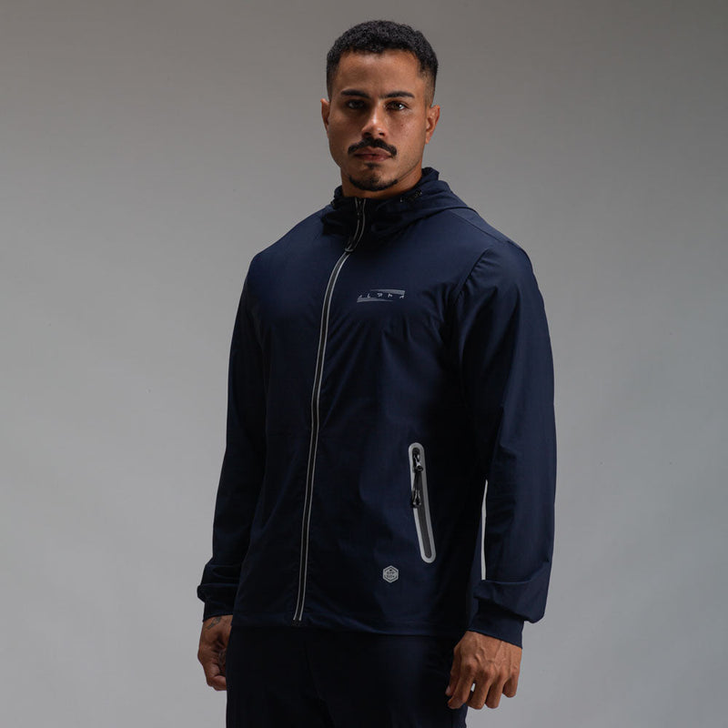 Corta Vento Com Capuz Aspect Azul Marinho