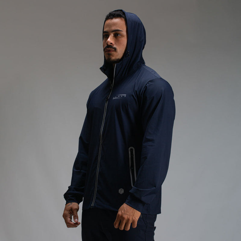 Corta Vento Com Capuz Aspect Azul Marinho