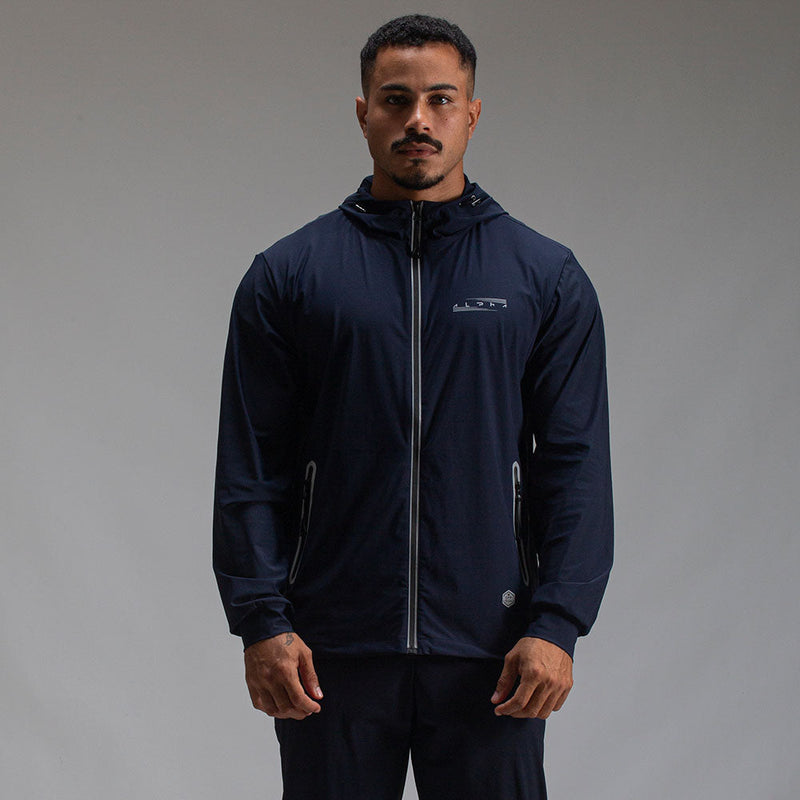 Corta Vento Com Capuz Aspect Azul Marinho