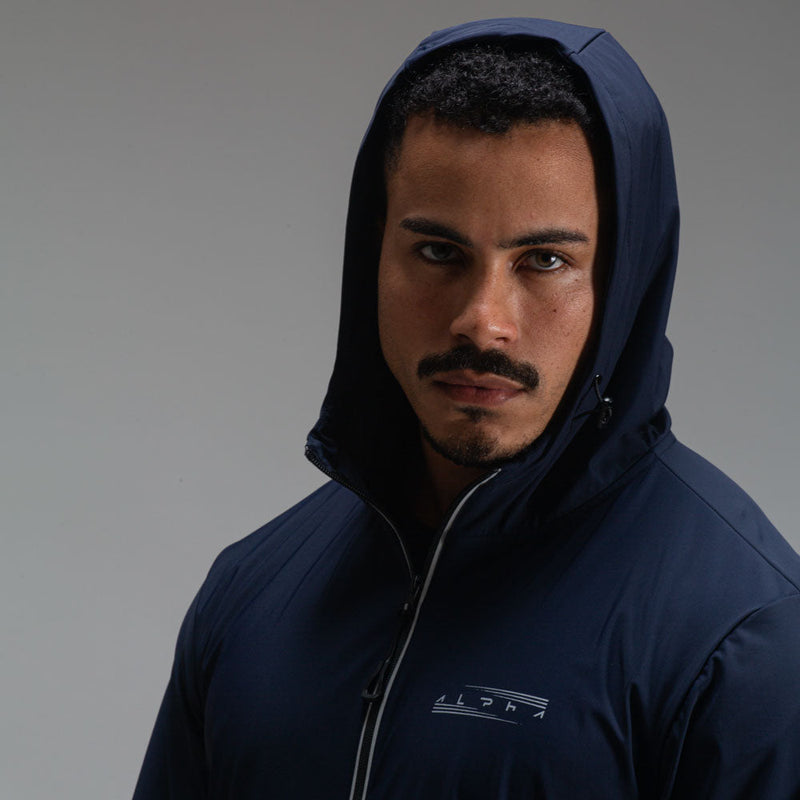 Corta Vento Com Capuz Aspect Azul Marinho