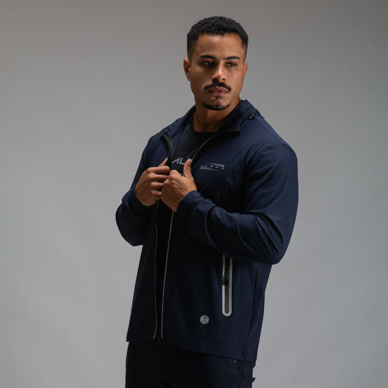 Corta Vento Com Capuz Aspect Azul Marinho