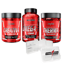 Promopack Creatina Hardcore 120 caps + Ômega 3 120 caps + Therma Pro 120 caps + Porta Cápsulas