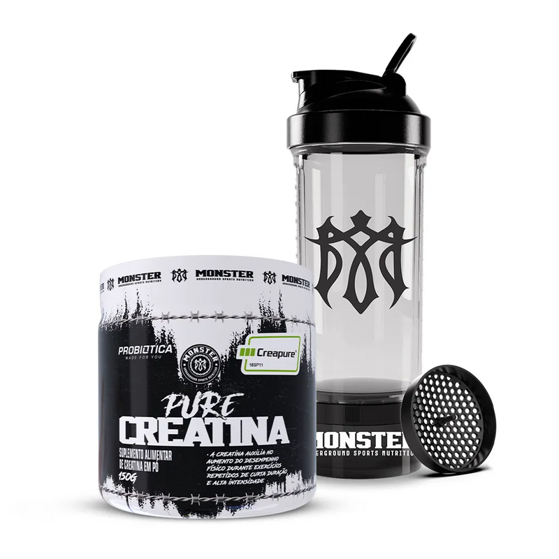 Kit Monster Pure Creatina + Coqueteleira Monster