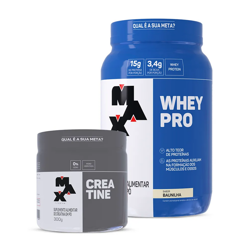 Kit Creatina 300g + Whey Pro 1Kg