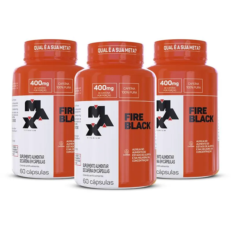 Pack 3x Termogênicos Fire Black 60 capsulas