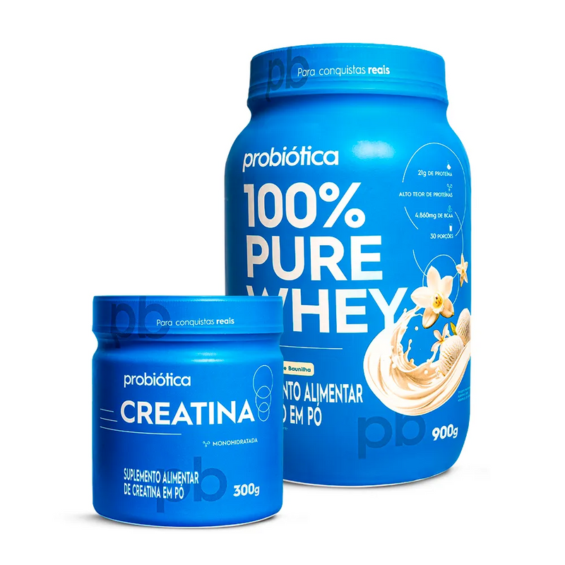 Kit Creatina 300g + 100% Pure Whey 900g